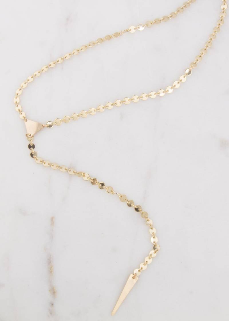 Y Lariat Gold Dreieck Multi Münze Halskette, Schichtung Pailletten Disk Goldkette von LaciAndGold