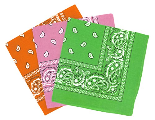 Set 3 bandanas paisley damen und herren 57x57cm von Laciteinterdite