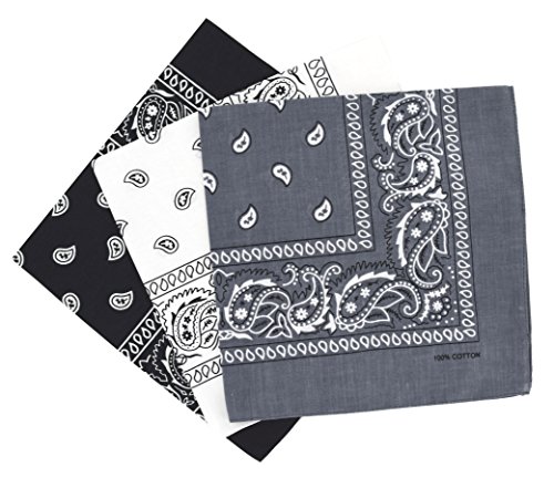 Set 3 bandanas paisley damen und herren 57x57cm von Laciteinterdite