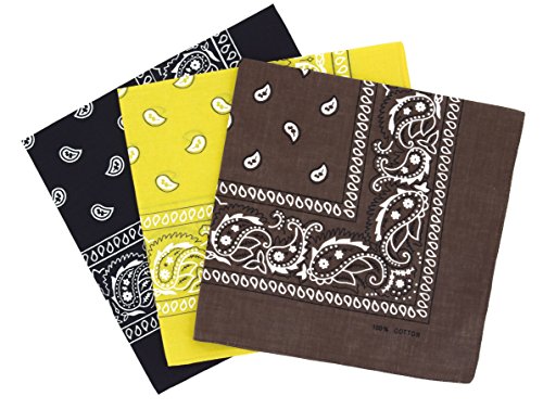 Set 3 bandanas paisley damen und herren 57x57cm von Laciteinterdite