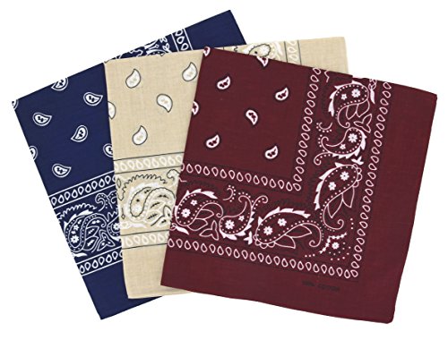 Set 3 bandanas paisley damen und herren 57x57cm von Laciteinterdite