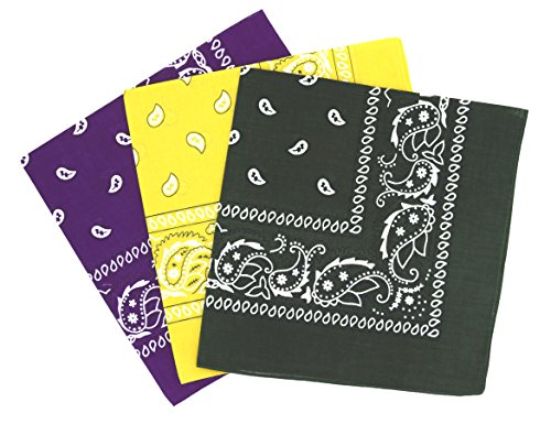 Set 3 bandanas paisley damen und herren 57x57cm von Laciteinterdite