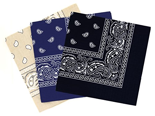 Set 3 bandanas paisley damen und herren 57x57cm von Laciteinterdite