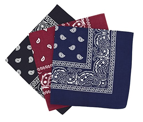 Set 3 bandanas paisley damen und herren 57x57cm von Laciteinterdite