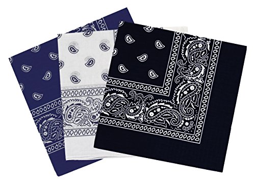 Set 3 bandanas paisley damen und herren 57x57cm von Laciteinterdite