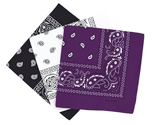 Set 3 bandanas paisley damen und herren 57x57cm von Laciteinterdite