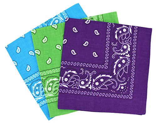 Set 3 bandanas paisley damen und herren 57x57cm von Laciteinterdite