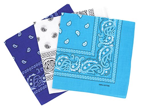 Set 3 bandanas paisley damen und herren 57x57cm von Laciteinterdite