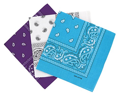 Set 3 bandanas paisley damen und herren 57x57cm von Laciteinterdite