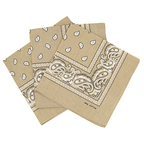 Set 3 bandanas paisley damen und herren beige von Laciteinterdite