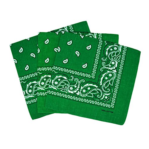 Set 3 bandanas paisley damen und herren dunkelgrün von Laciteinterdite