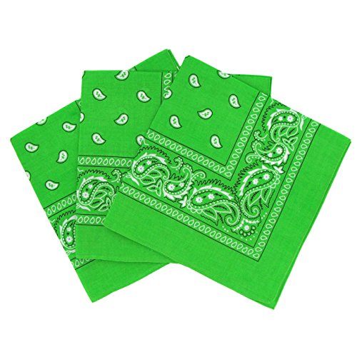 Set 3 bandanas paisley damen und herren hellgrün von Laciteinterdite