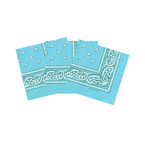 Set 3 bandanas paisley damen und herren helltürkis von Laciteinterdite