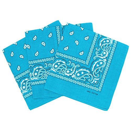 Set 3 bandanas paisley damen und herren türkis von Laciteinterdite