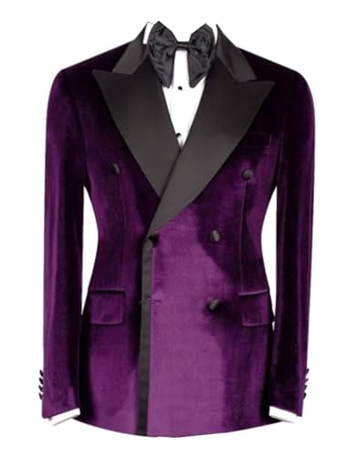 Lacoac Herren Samt Anzug Jacke Zweireiher Knöpfe Mantel Peak Revers Smokings Blazer Lacoac Herren Samt Anzug Jacke Zweireiher Knöpfe Mantel Peak Revers Smokings Blazer von Lacoac