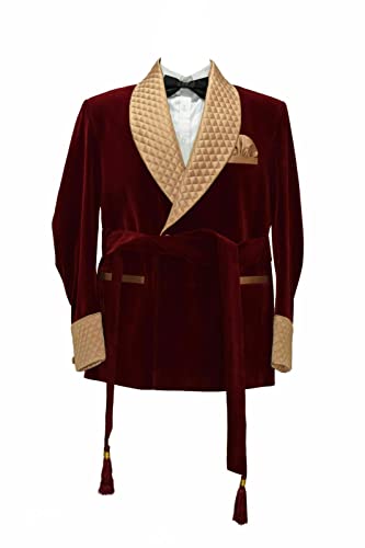 Lacoac Herren Samt Smoking Blazer Schal Revers Anzug Mantel Abschlussball Bräutigam lässig von Lacoac