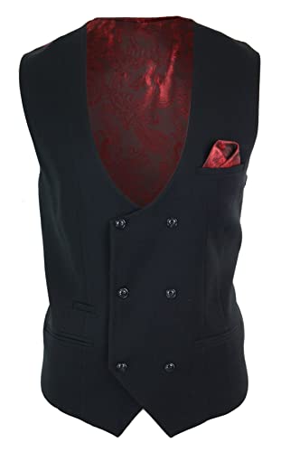 Lacoac Herren Zweireihiger Anzug Weste Solide Farbe Kleid Weste Prom Hochzeit Business Täglich von Lacoac