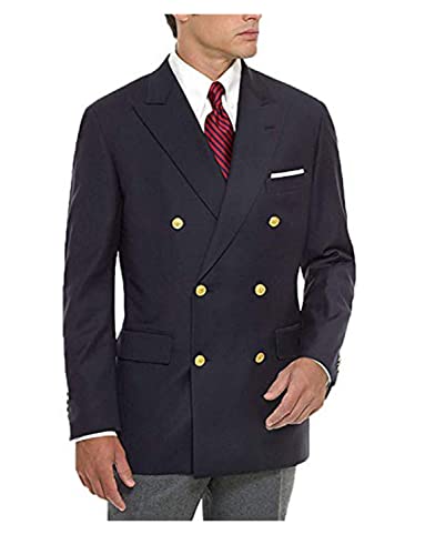 Lacoac Herren Zweireihiger Blazer mit Knöpfen, Abendessen, formelle Uniform, Spitzenrevers, Smokingjacke von Lacoac