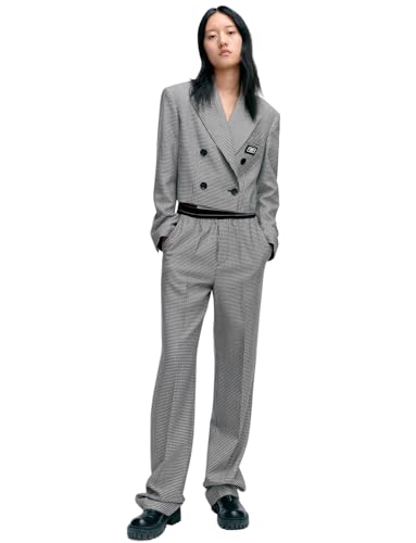 Lacoac Streifen Small-Houndstooth Anzug Jacke Hose Zweiteiliges Set für formelle Büro Dame von Lacoac