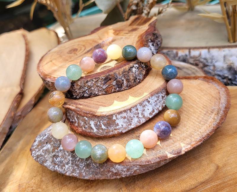 Achat Aventurin Jade Citrin Sonnenstein Armband 8mm von LacooniSchmuck