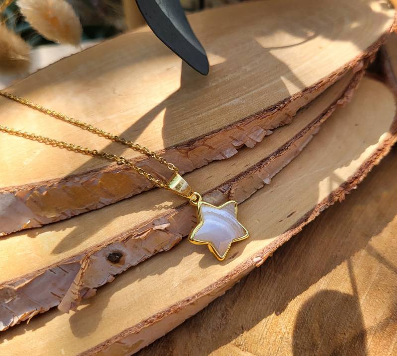 Achat Stern Kette Gold von LacooniSchmuck