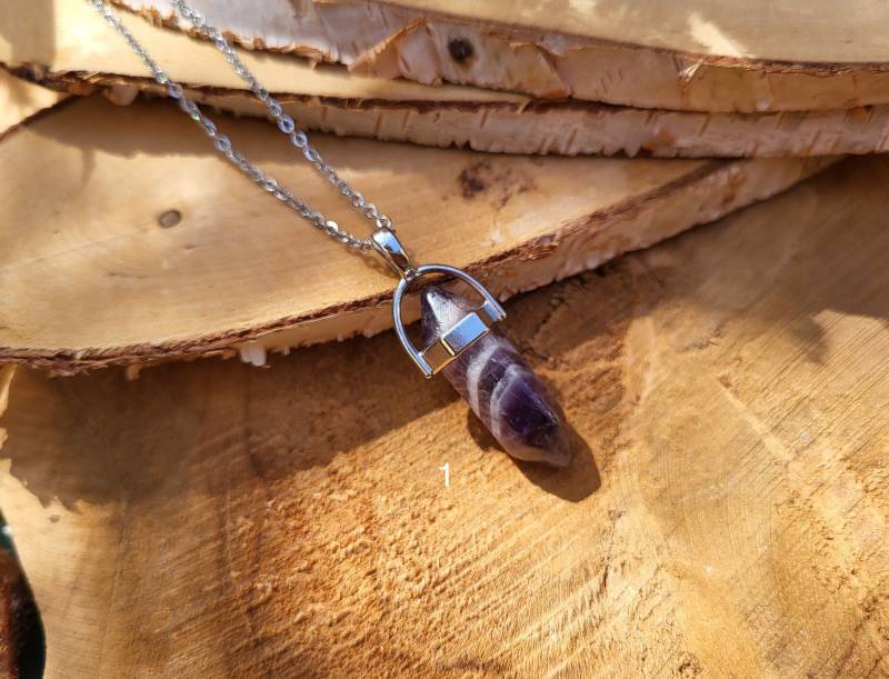Amethyst Stift Kette Silber Edelstein Doppelender von LacooniSchmuck
