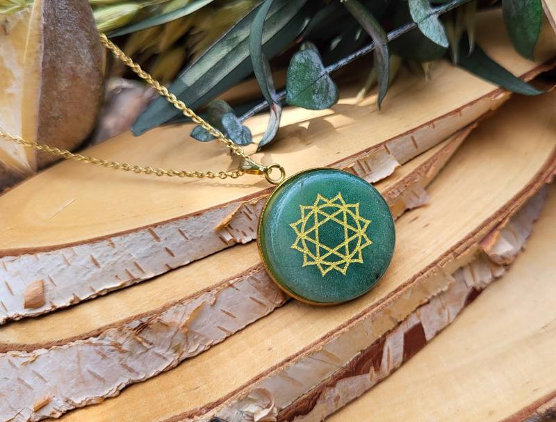 Anahata Chakra Kette Aventurin Herzchakra Edelsteinkette Gold Chakren von LacooniSchmuck