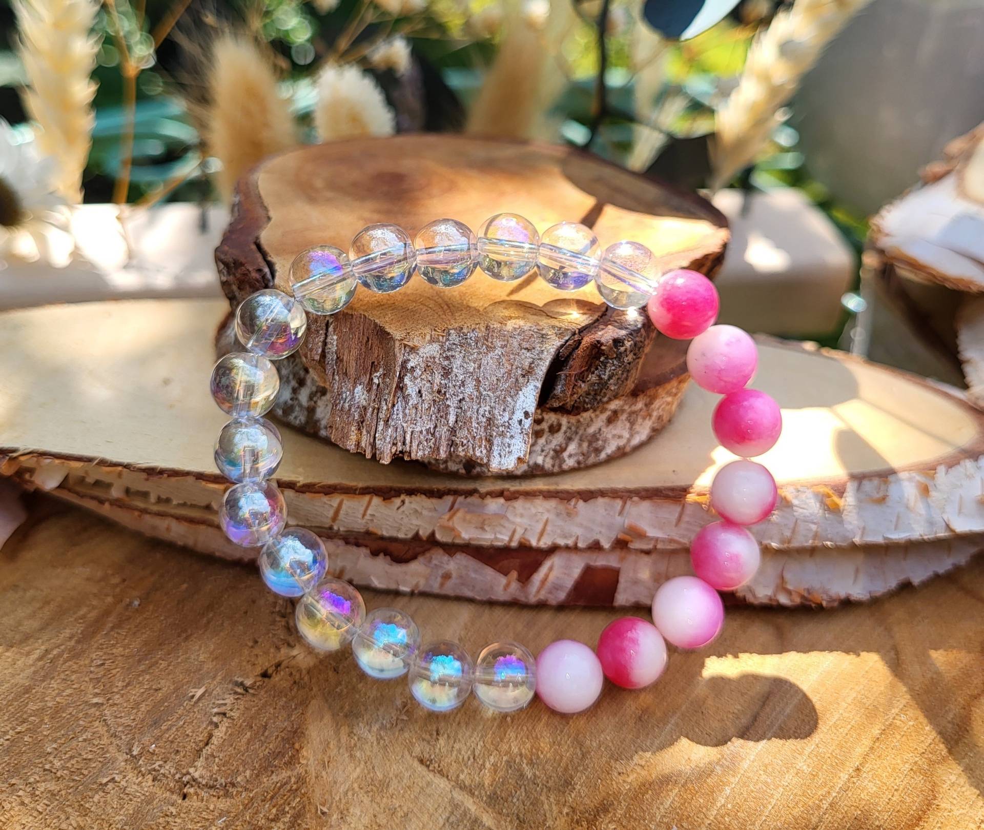 Angel Aura Quarz Jade Armband 8mm Perlen Angel Aura Quarz Jade Armband 8mm Perlen von LacooniSchmuck