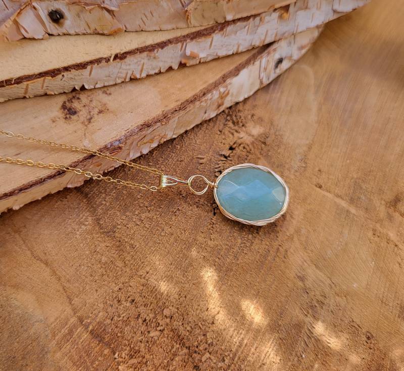 Aventurin Kette Gold Edelsteinkette von LacooniSchmuck