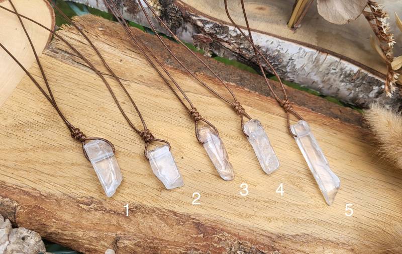 Bergkristall Kette Edelsteinkette Band Braun Kristallkette Edelsteinschmuck von LacooniSchmuck