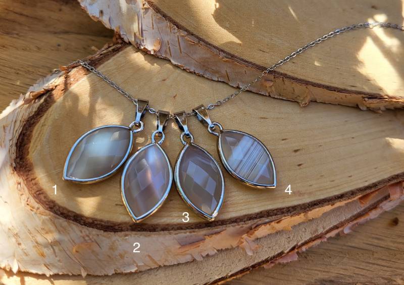 Botswana Achat Kette Silber Edelsteinkette von LacooniSchmuck