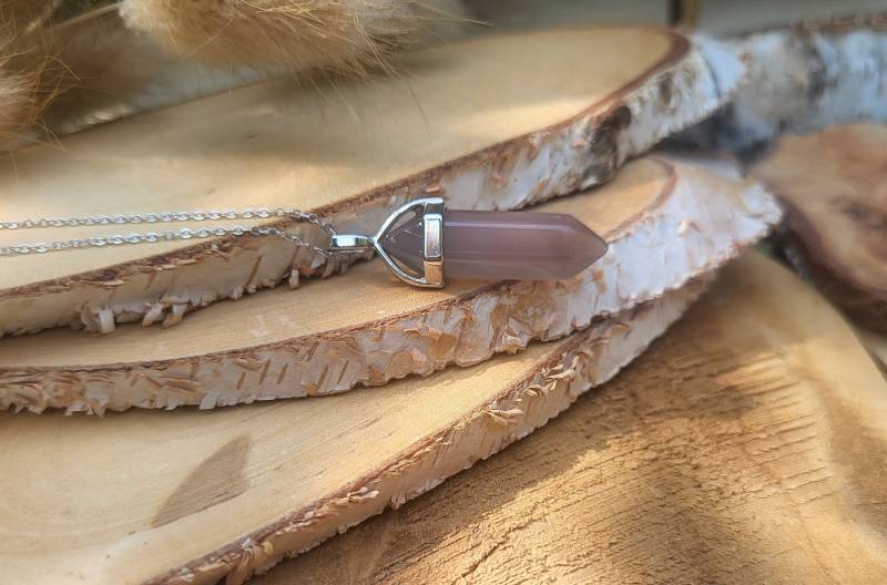 Edelstein Achat Kette Silber Stift von LacooniSchmuck