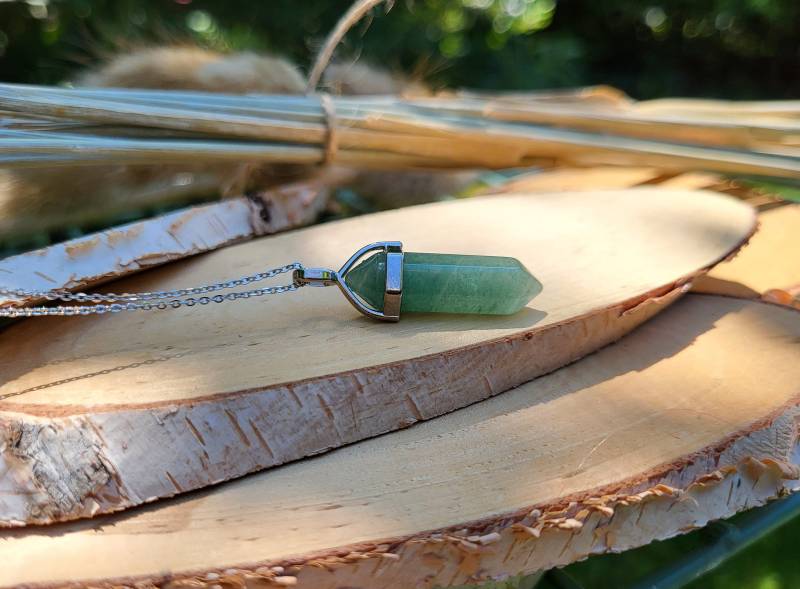 Aventurin Kette Silber Stift Edelsteinkette Edelstein von LacooniSchmuck