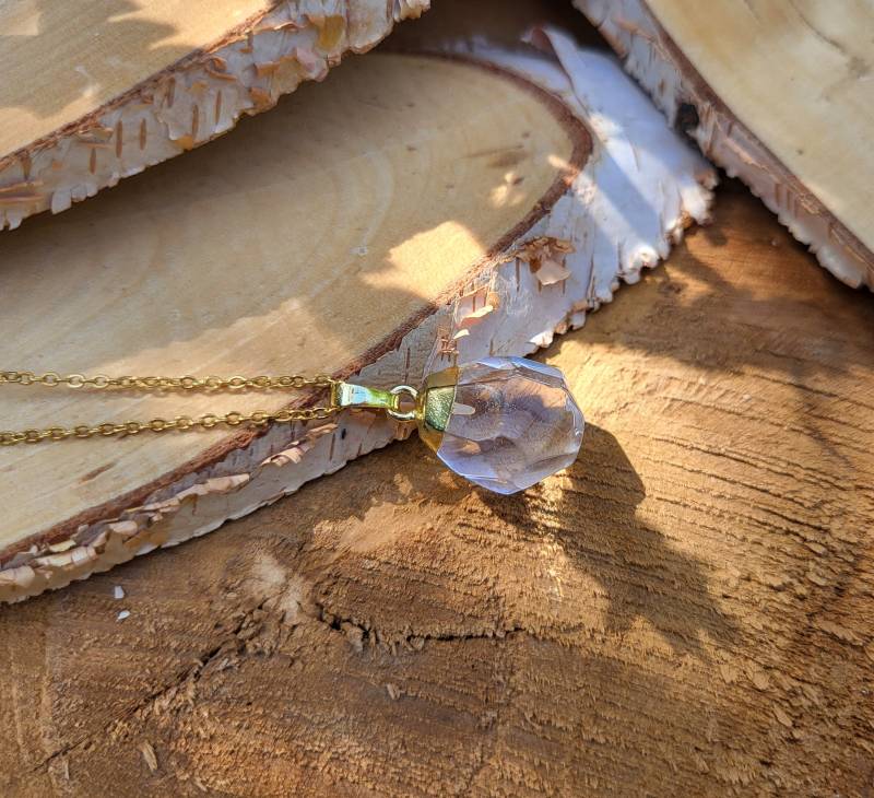 Edelstein Bergkristall Kette Gold von LacooniSchmuck