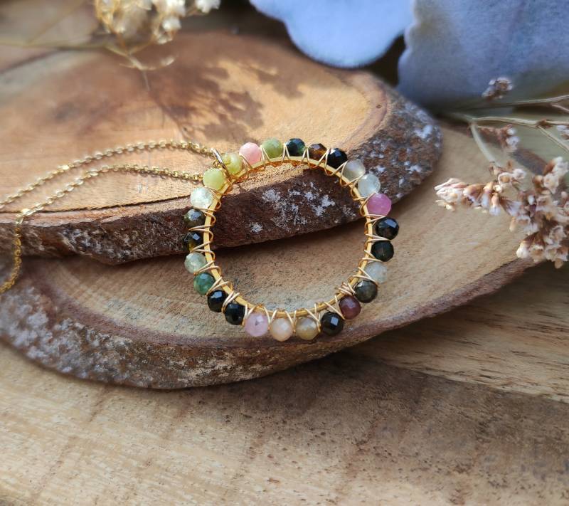Edelstein Turmalin Kette Gold Goldkette von LacooniSchmuck