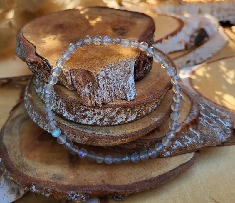 Labradorit Armband 4mm Facettiert Edelsteinarmband von LacooniSchmuck