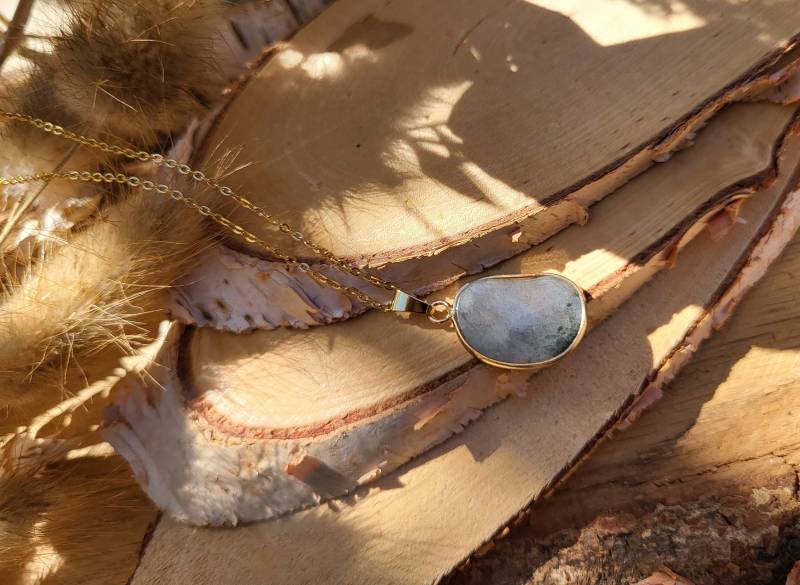 Labradorit Kette Edelsteinkette Gold von LacooniSchmuck