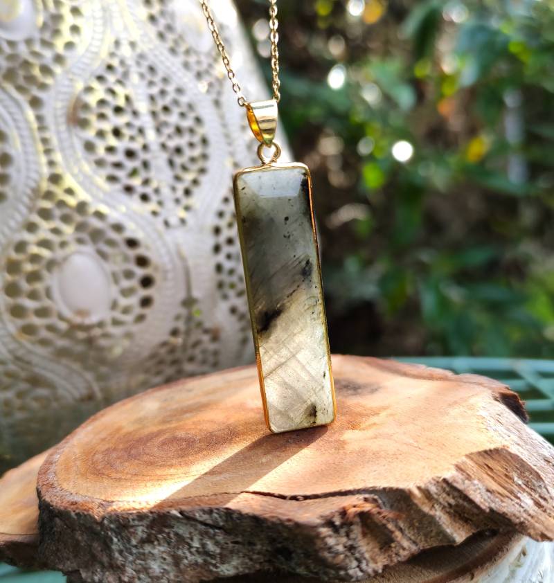 Labradorit Kette Gold Edelsteinkette von LacooniSchmuck
