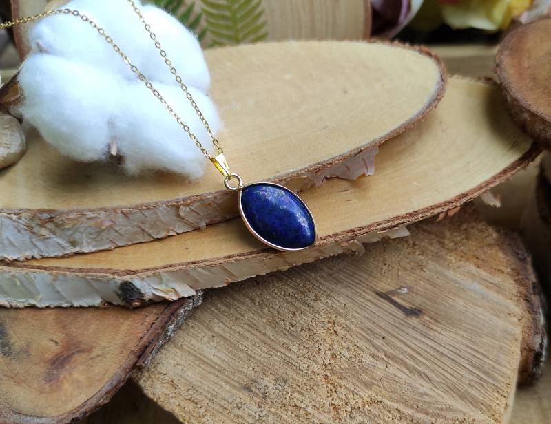 Lapislazuli Kette Gold Edelsteinkette Edelstein von LacooniSchmuck