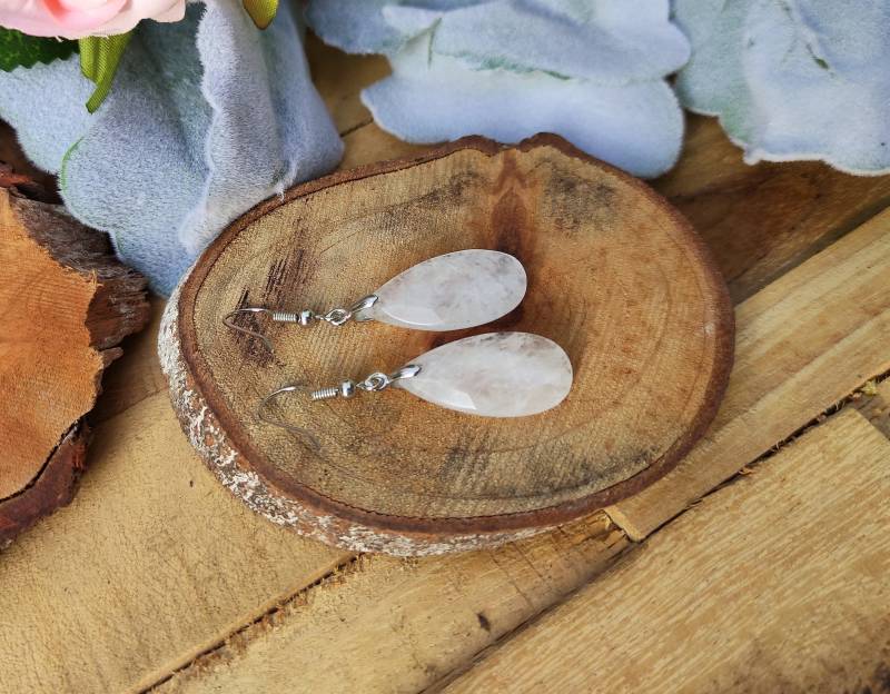 Ohrhänger Bergkristall Tropfen Ohrringe Silber Edelstein von LacooniSchmuck