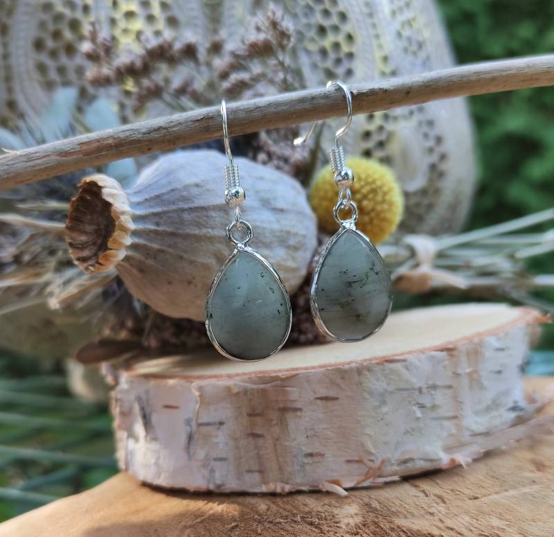Ohrhänger Labradorit Ohrringe Silber Tropfen Edelstein von LacooniSchmuck