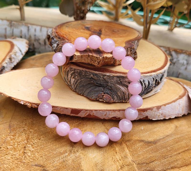 Rosenquarz Armband 8mm Perlen Edelsteinarmband von LacooniSchmuck