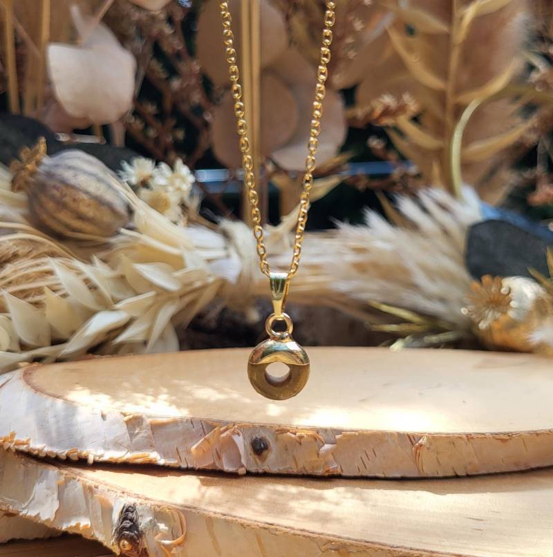 Tigerauge Donut Kette Gold Edelsteinschmuck Edelsteinkette von LacooniSchmuck