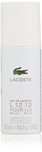 EAU DE LACOSTE L.12.12 Blanc Deo-Spray für Herren, holzige Duftnoten mit Vetiver für selbstbewusste Männer, 150ml von Lacoste