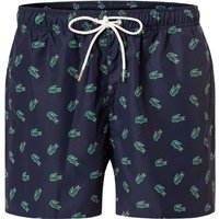 LACOSTE Herren Badeshorts blau Mikrofaser Gemustert von Lacoste