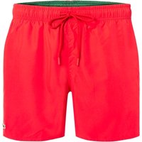 LACOSTE Herren Badeshorts rot Mikrofaser unifarben von Lacoste