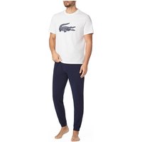 LACOSTE Herren Pyjama blau Jersey-Baumwolle unifarben von Lacoste