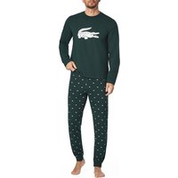 LACOSTE Herren Pyjama grün Jersey-Baumwolle gemustert von Lacoste