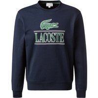 LACOSTE Herren Sweatshirt blau Baumwolle Logo und Motiv von Lacoste