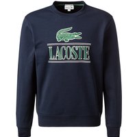 LACOSTE Herren Sweatshirt blau Baumwolle Logo und Motiv von Lacoste